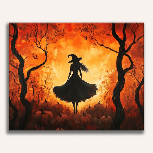 Pumpkin Witch Paint By Numbers Kit
