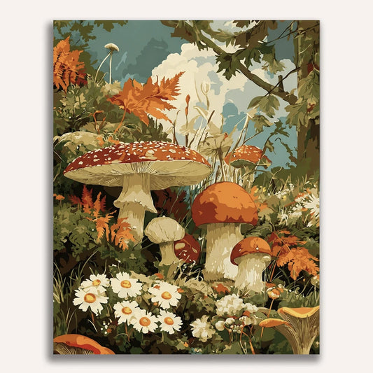 Mushroom Family Paint By Numbers Kit