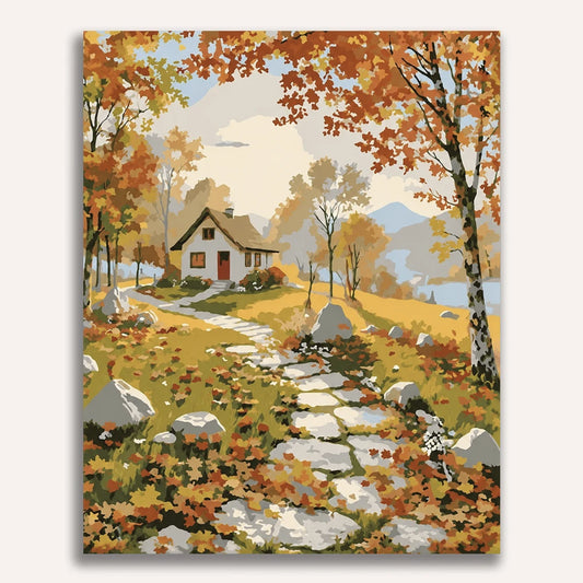 Autumn Cottage Retreat Paint By Numbers Kit