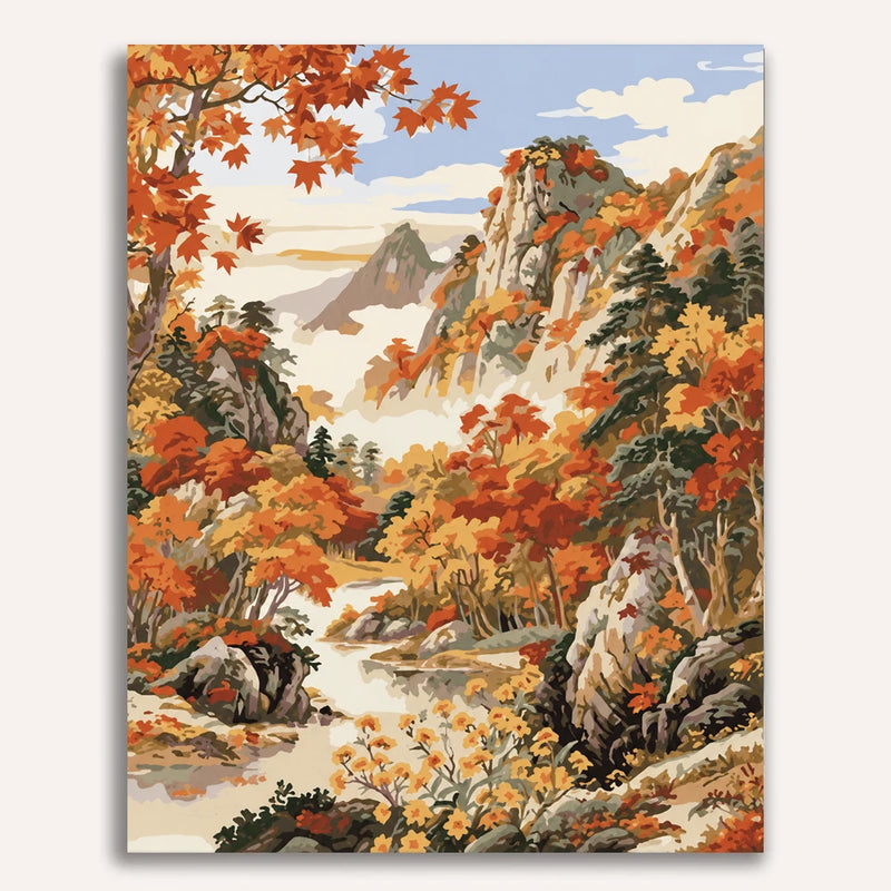 Autumn Mountain Paint by Numbers Kit