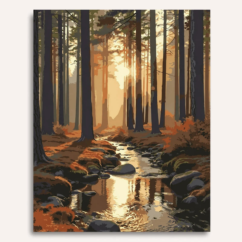 Sunlit Forest Paint by Numbers Kit