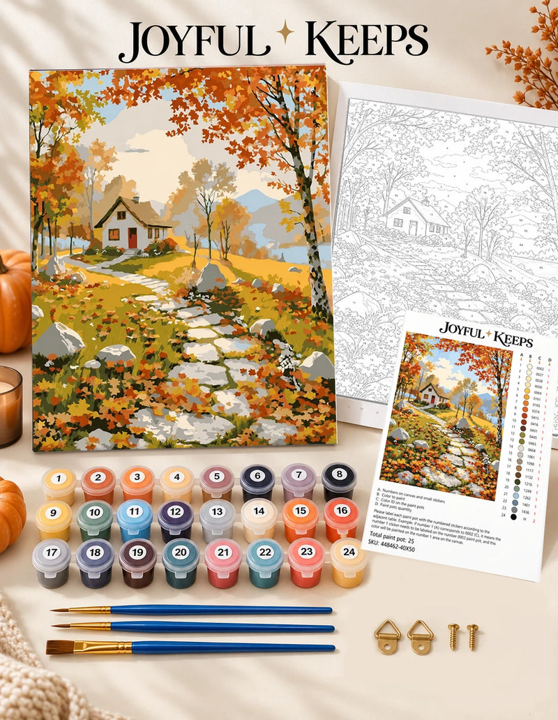 Autumn Cottage Retreat Paint By Numbers Kit