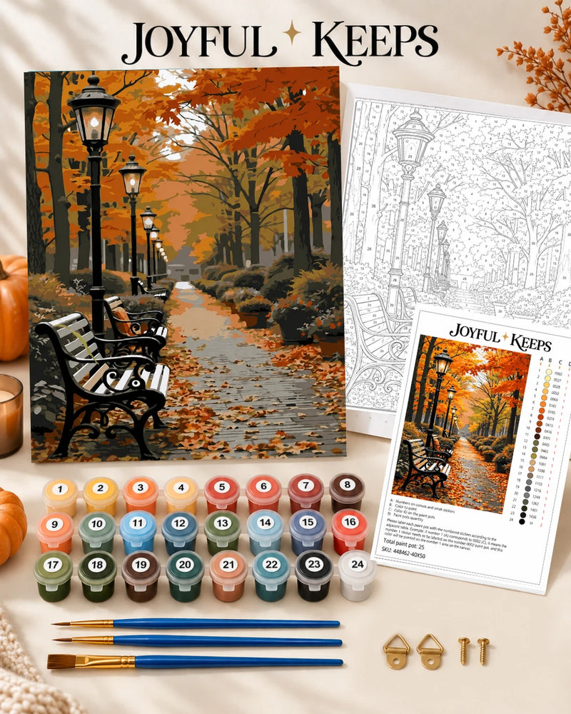 Autumn Park Path Paint by Numbers Kit
