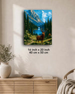 Mountain Elk Landscape by Numbers Kit