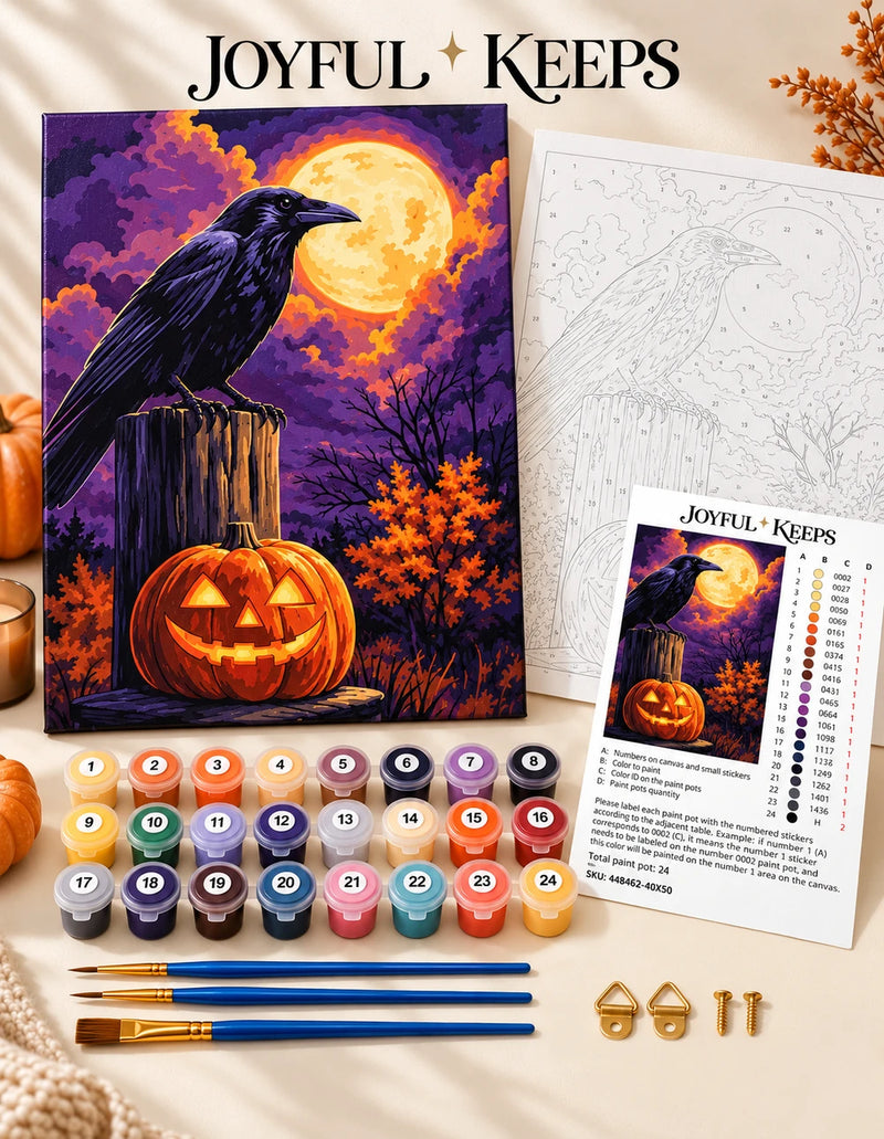 Raven Moon Watcher Paint by Numbers