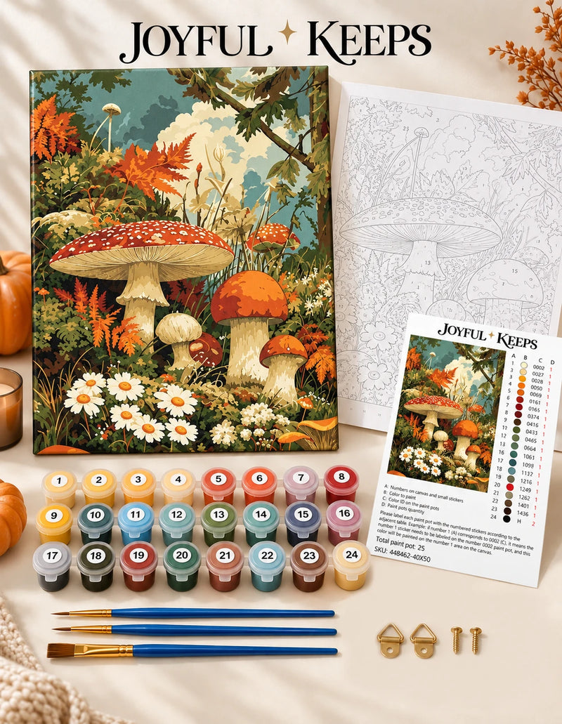 Mushroom Family Paint By Numbers Kit